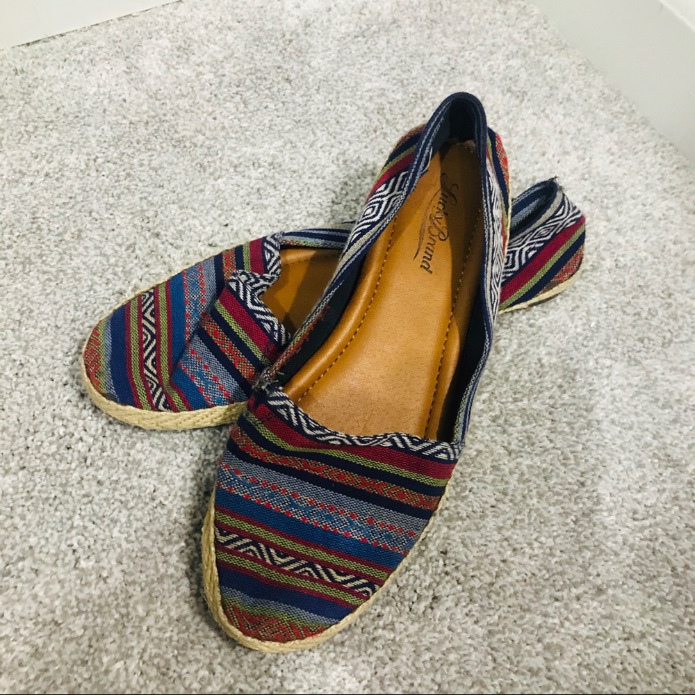 |Lucky Brand| Dexie Espadrille Canvas Flats 7.5